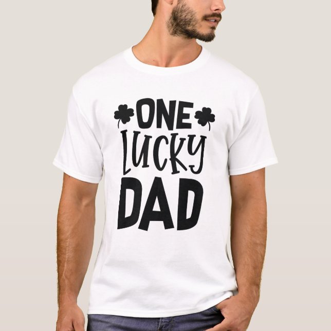 T-shirt Un papa chanceux (Devant)