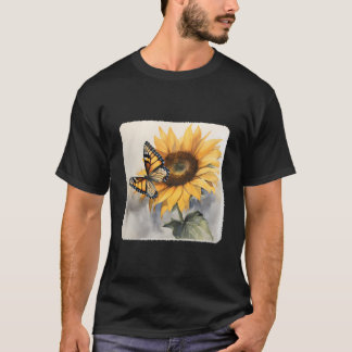T-shirt Un papillon se reposant sur un papillon de jardin