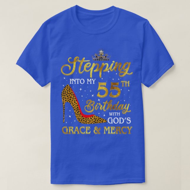 T-shirt Un pas dans mon 55e anniversaire Cadeaux filles fe (Design devant)