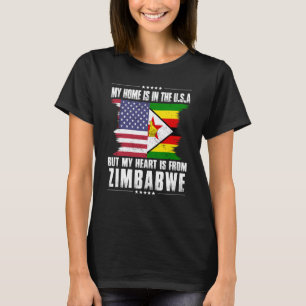 T-shirt Un Patriote Américain Du Zimbabwe Fier Au Coeur De