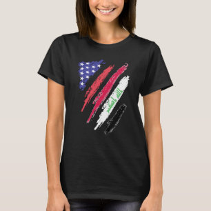 T-shirt Un Patriote Américain Irakien Grève Un Drapeau Coe