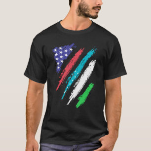 T-shirt Un Patriote Américain Ouzbek Drapeau Coeur Cultivé