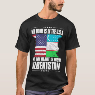 T-shirt Un Patriote Américain Ouzbek Fier D'Être À La Mais
