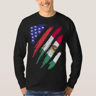 T-shirt Un Patriote Mexicain Américain Cultivé Coeur Drape