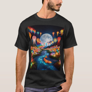 T-shirt Un paysage nocturne rêvé
