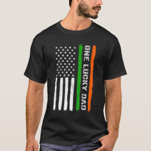 T-shirt Un père chanceux Irlandais Drapeau Américain Irlan
