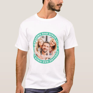 T-shirt Un père génial depuis 20XX Photo simple et moder