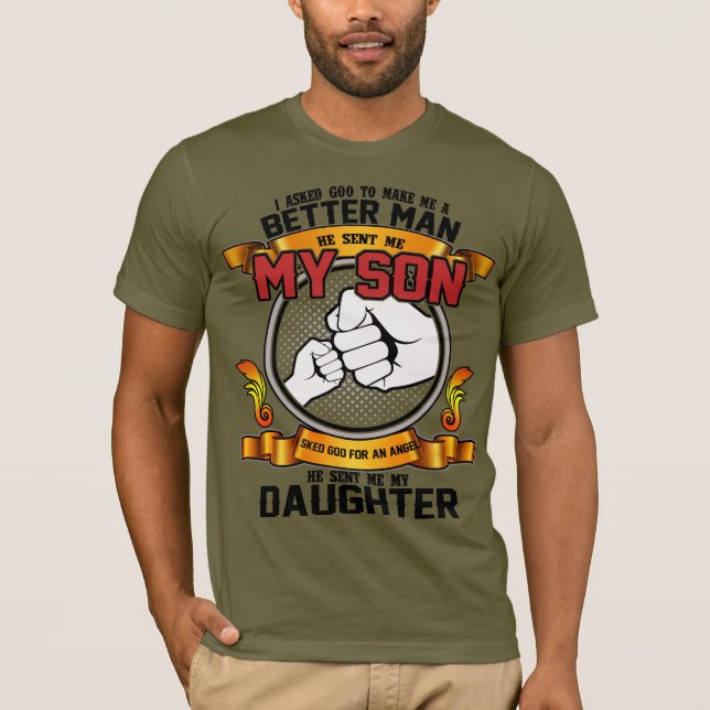 T-shirt Un père proche et un fils amoureux (Devant)