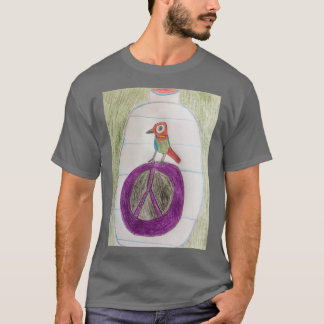 T-shirt Un perroquet sur une bouteille