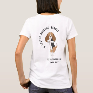 T-shirt Un Petit Texte De Beagle Danse Blanc
