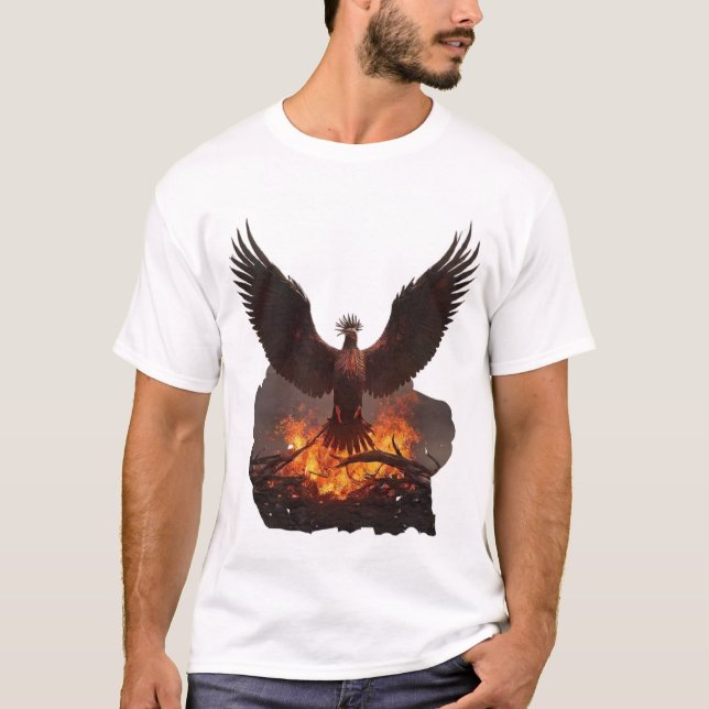 T-shirt Un phénix qui s'élève des cendres sur un terrain v (Devant)