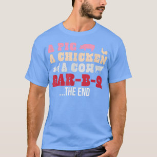 T-shirt Un Poulet De Cochon Et Une Vache Marchent Dans Un