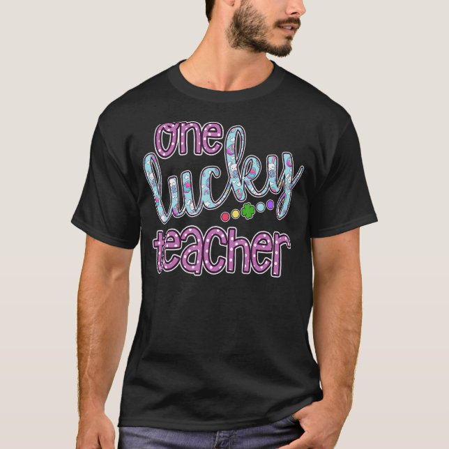 T-shirt Un Professeur chanceux Joyeux Jour de Pâques 1 (Devant)