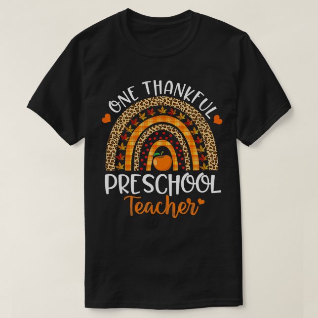 T-shirt Un professeur de maternelle remerciant Thanksgivin (Design devant)