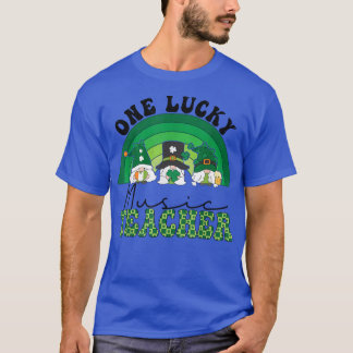 T-shirt Un professeur de musique chanceux Rainbow Gnomes S