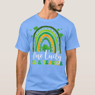 T-shirt Un professeur de Pré K chanceux Rainbow Shamrock P