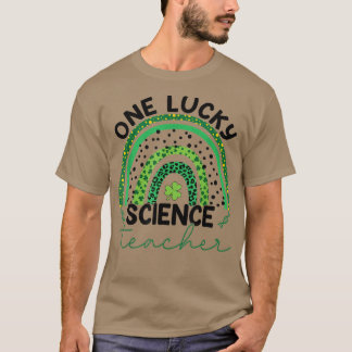 T-shirt Un professeur de sciences chanceux Leopard Rainbow