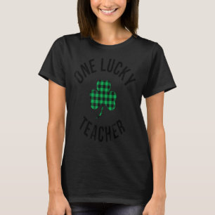 T-shirt Un Professeur Lucky Buffalo Plaid Shamrock vert