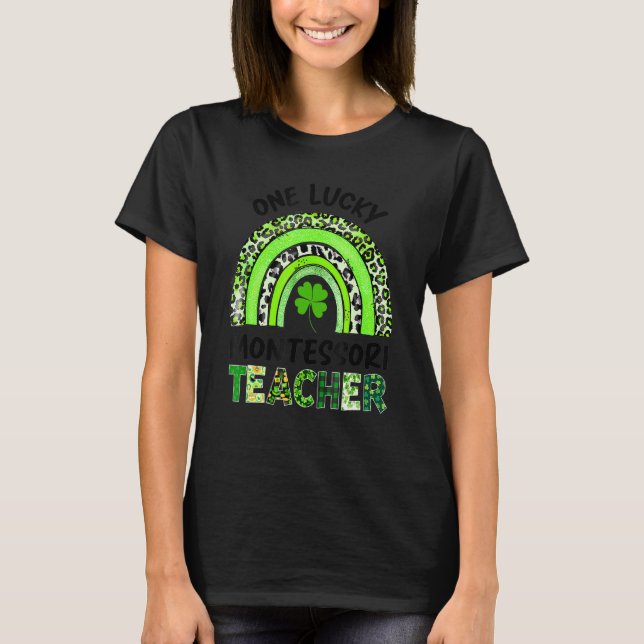 T-shirt Un professeur Lucky Montessori Rainbow Leopard St  (Devant)