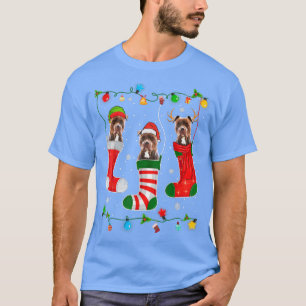 T-shirt Un pyjama de Noël éclaire Pitbull Chien Chiot Aman