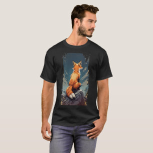 T-shirt Un renard assis, vue arrière design