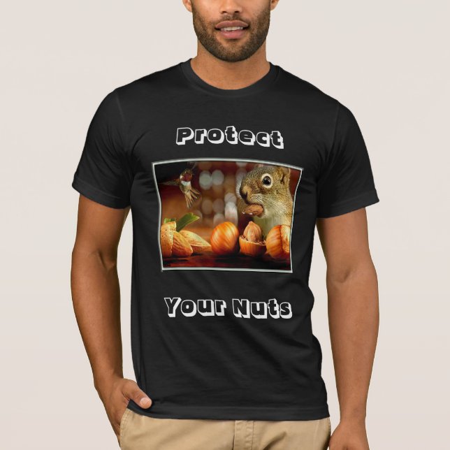 T-shirt Un rongeur ou un homme protège vos noix. (Devant)