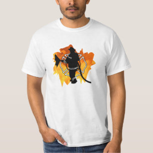 T-shirt Un sapeur-pompier en flammes