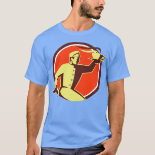 T-shirt Un serveur sert la coupe de café Rétro