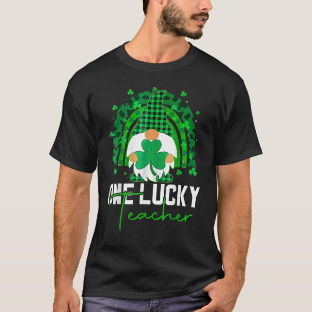 T-shirt Un Shamrock chanceux enseignant St Patricku2019s J (Devant)