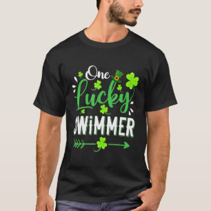 T-shirt Un Shamrock de nage chanceux Leprechaun Casquette