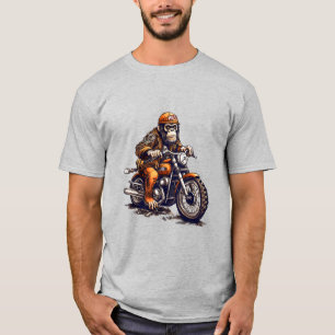 T-shirt Un singe mignon conduisant une moto