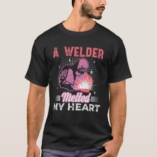 T-shirt Un Soudeur Fondu Mon Coeur Souder Épouse Petite am