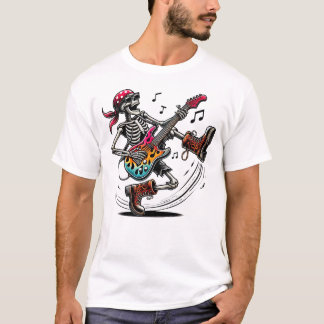 T-shirt Un squelette d'étoiles rock cool