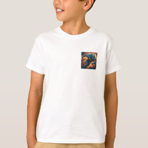 T-shirt Un super-héros épique qui s'envole à travers le ci