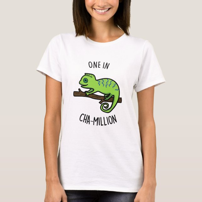 T-shirt Un Sur Cha Million Funny Chameleon Pun (Devant)