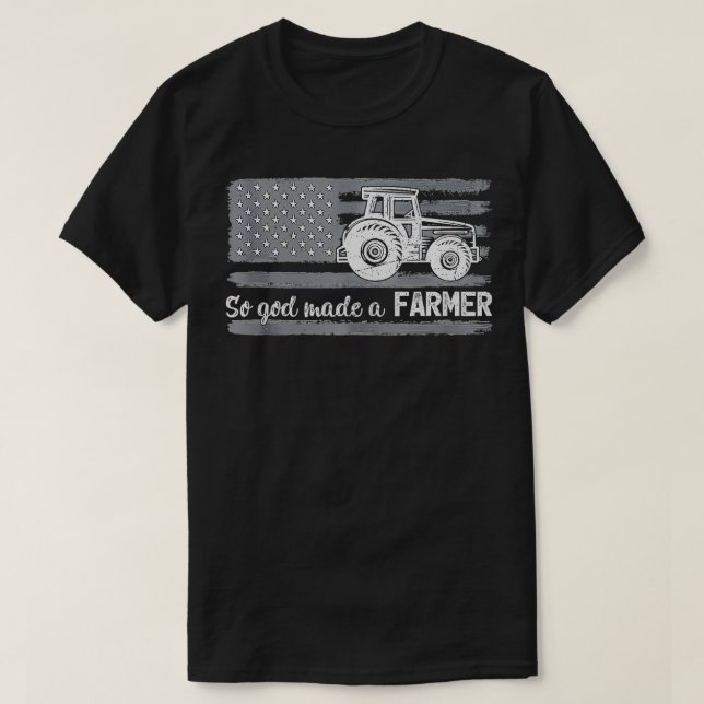 T-shirt Un Tracteur Drapeau Américain Pour Que Dieu Fasse  (Design devant)