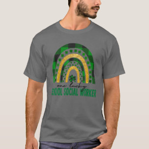 T-shirt Un travailleur social Lucky School Rainbow St patr