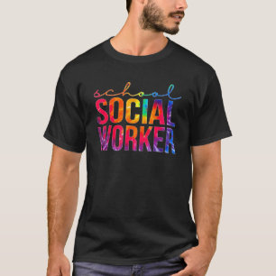 T-shirt Un Travailleur Social Scolaire Attache Dye Appréci