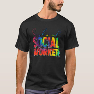 T-shirt Un Travailleur Social Scolaire Attache Dye Appréci