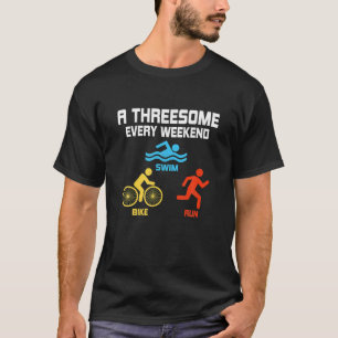 T-shirt Un Trio Chaque Week-End - Baignade, Vélo, Course