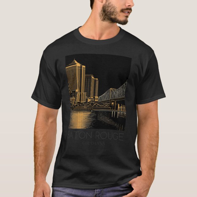 T-shirt Un voyage artistique Impression de Baton Rouge (Devant)