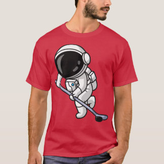 T-shirt Un Vrai Astronaut Jouant Au Dessin De Hockey