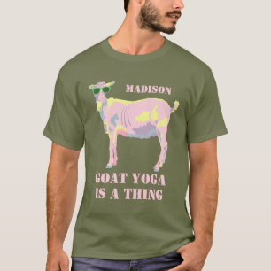 T-shirt Un yoga drôle de chèvre de pastels de yoga de