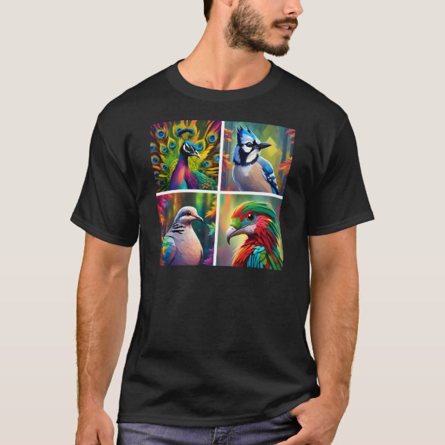 T-shirt Una diseño con 4 aves (Devant)