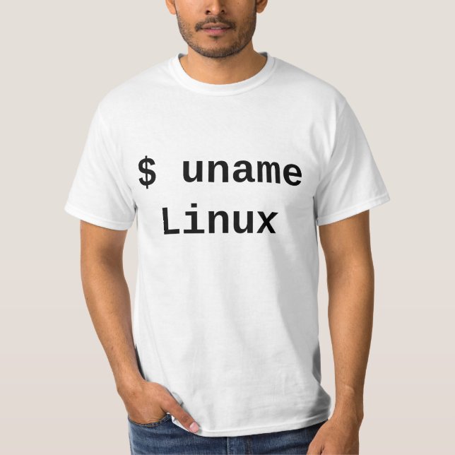 T-shirt uname Linux - le seul rectifiez la réponse - (Devant)