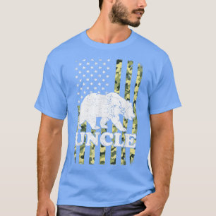 T-shirt Uncle Bear Camping Randonnée Camouflage USA Americ