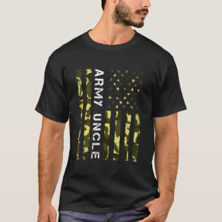 T-shirt Uncle de l'armée Camou Usa American Flag Famille V