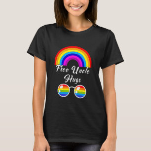 T-shirt Uncle Hugs Libres Lgbt Ally Rainbow Lunettes de so