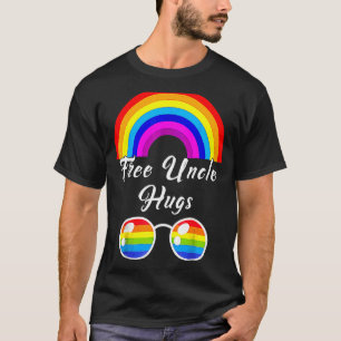 T-shirt Uncle Hugs Libres Lgbt Ally Rainbow Lunettes de so