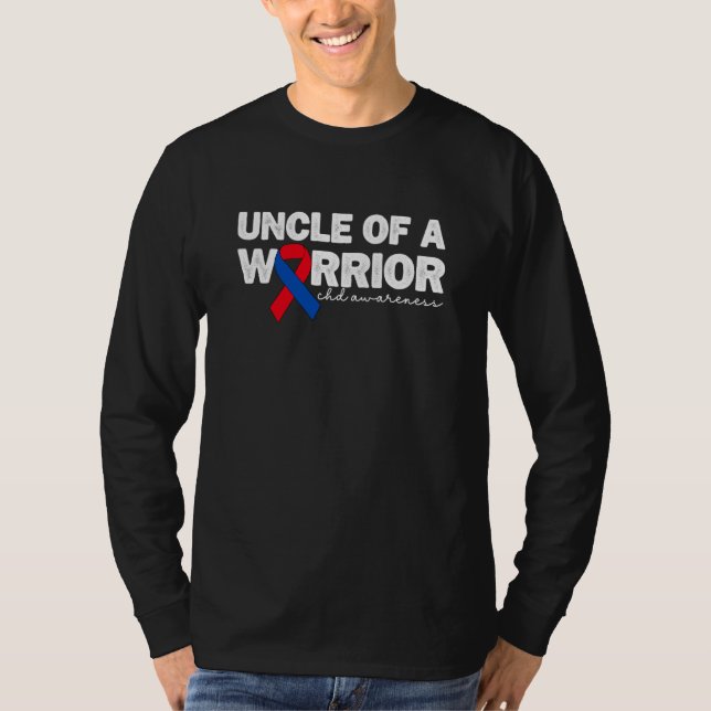 T-shirt Uncle Of A Warrior CHD Congenital Heart Defect Awa (Devant)